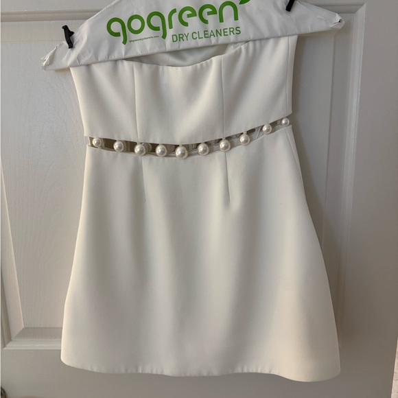 Retrofete White Strapless Pearl Dress - Picture 3 of 4